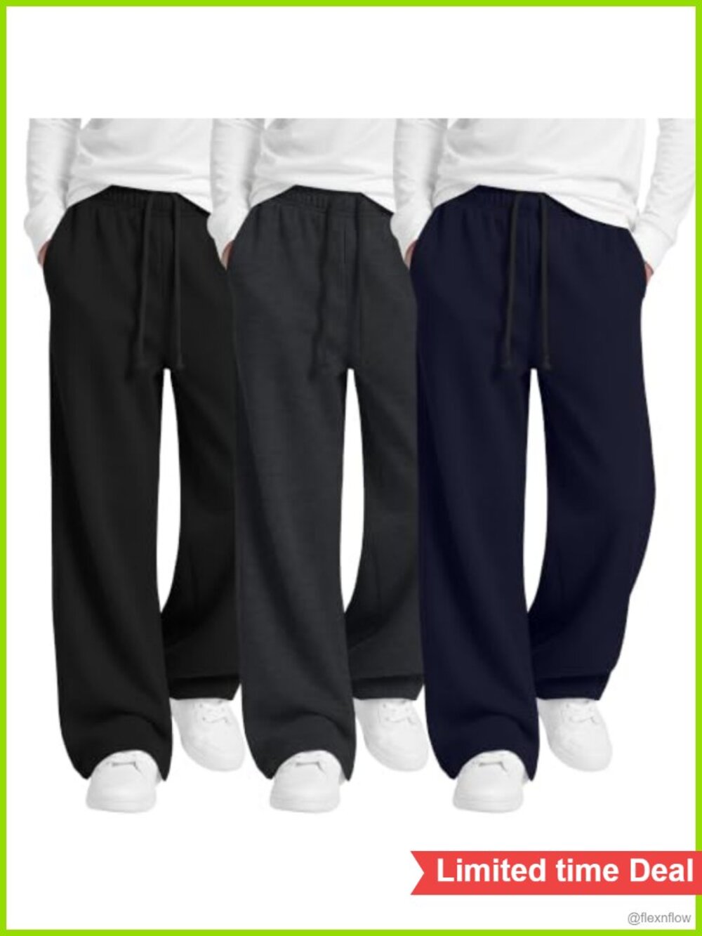 Boys 3 Pack Sweatpants Pull On Joggers Pants 14-16Y Soft Stretch